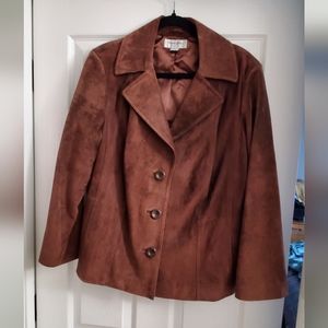 Women's Brown Suede Jacket 1X